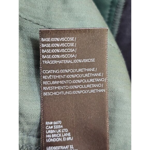 We The Free People Green Faux Leather Pleated Mini Skirt Size 0 Vegan - Picture 3 of 4